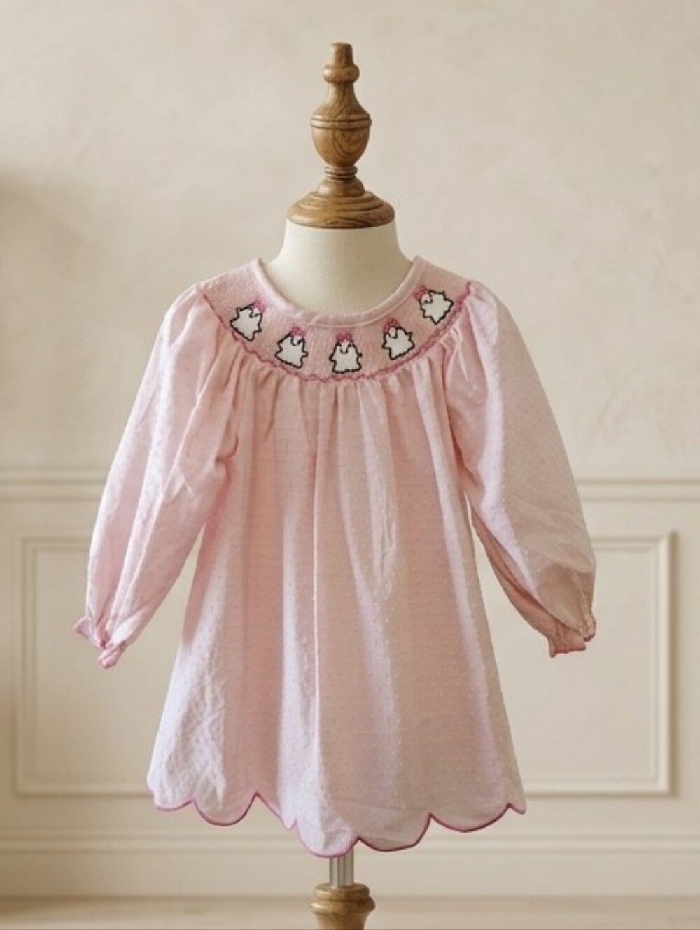 Rylee Faith Designs Smocked Ghost Bishop Dress Size 2